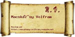 Macskásy Volfram névjegykártya